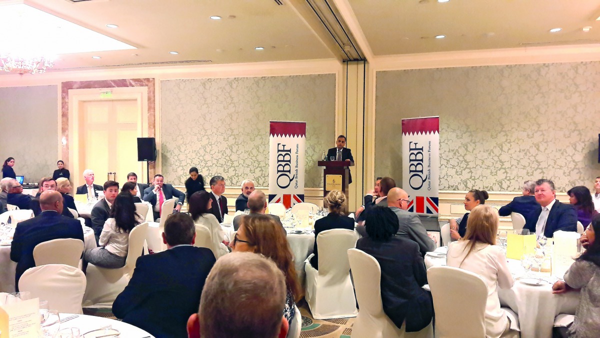Ajay Sharma, British ambassador to Qatar addressing the audience at QBBF meet.