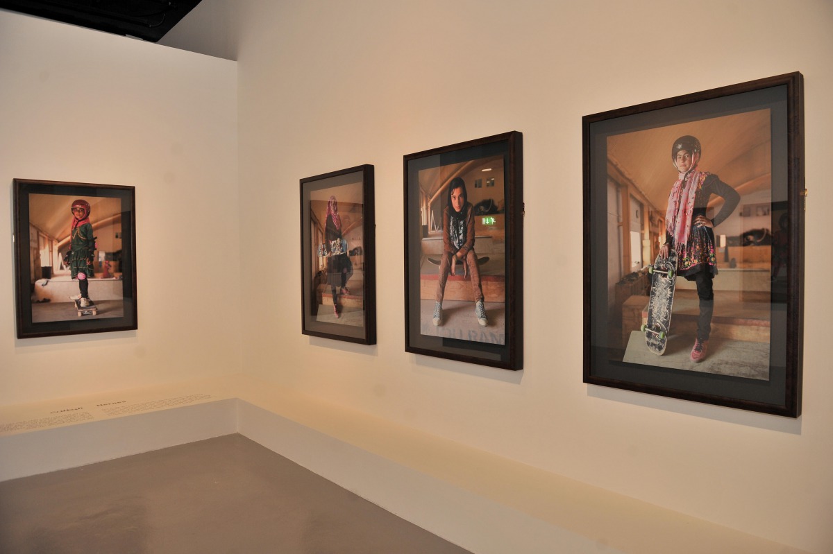 The opening of Skate Girls of Kabul exhibition which took place at QM gallery in Katara yesterday. pic; Baher Amin
