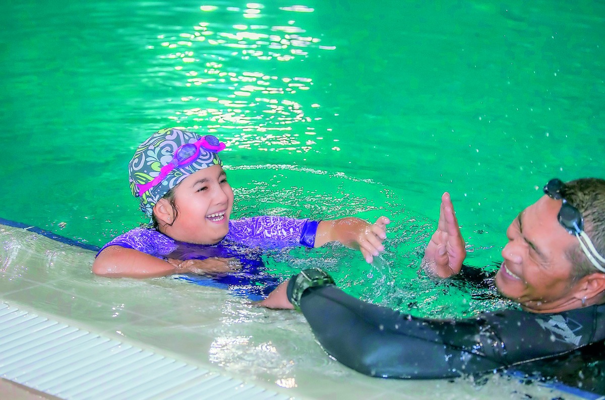 Jojo Musa, swimming coach and co-founder of Freestyle Aquatics, at a training session.
