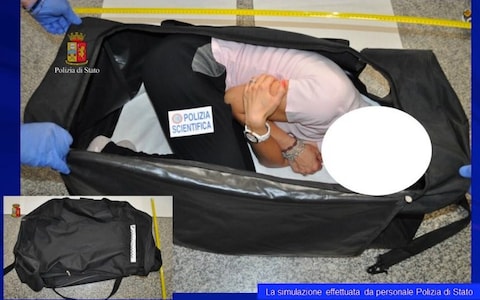  Images supplied by Italian police showing a simulation of the kidnapping (Polizia Di Stato)  