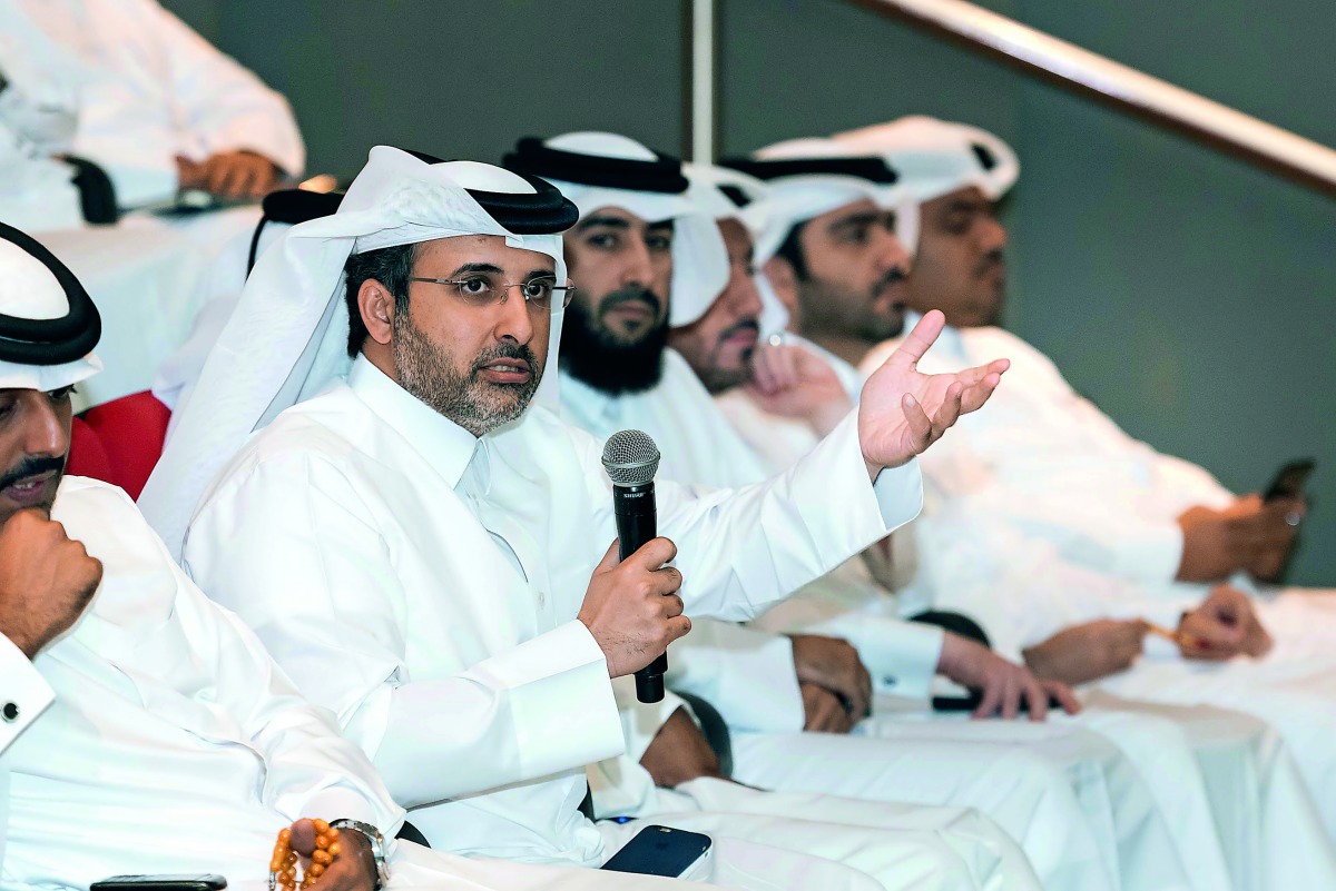 Officials at the second forum for Creativity and innovation yesterday at Kahramaa Awareness Park. 