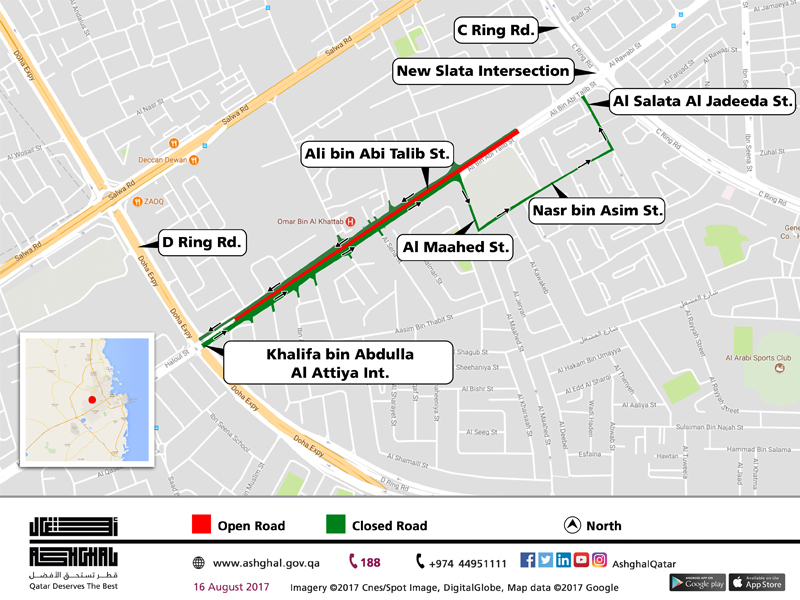 A map showing the location of the closure and alternative roads