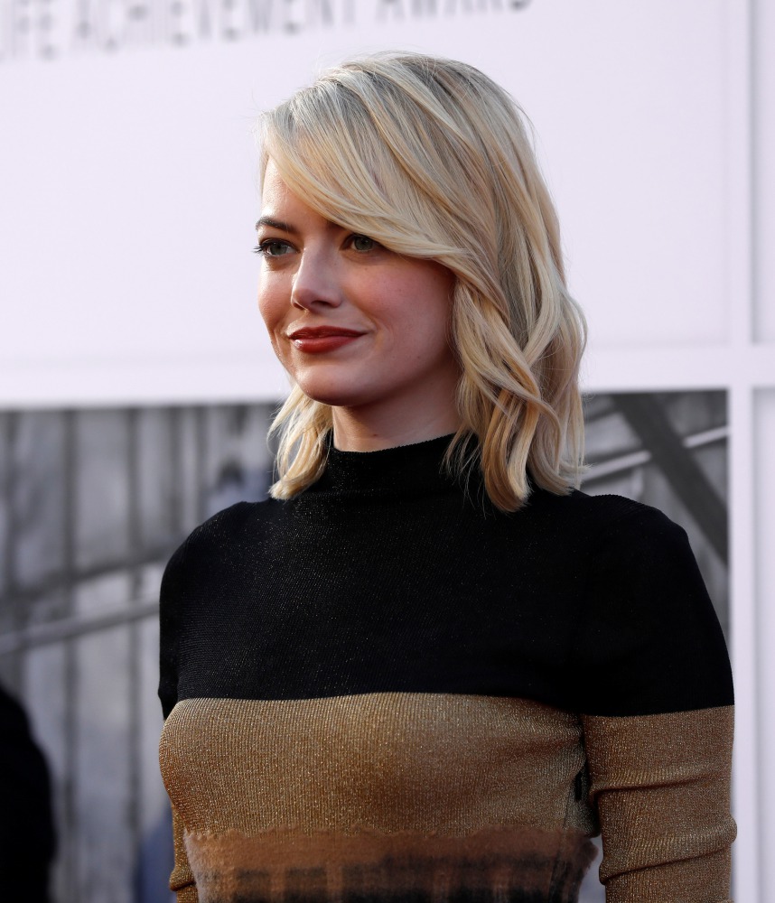 Actress Emma Stone arrives at the 2017 American Film Institute Life Achievement Award in Los Angeles, California, U.S. on August 6, 2017. Reuters/Mario Anzuoni