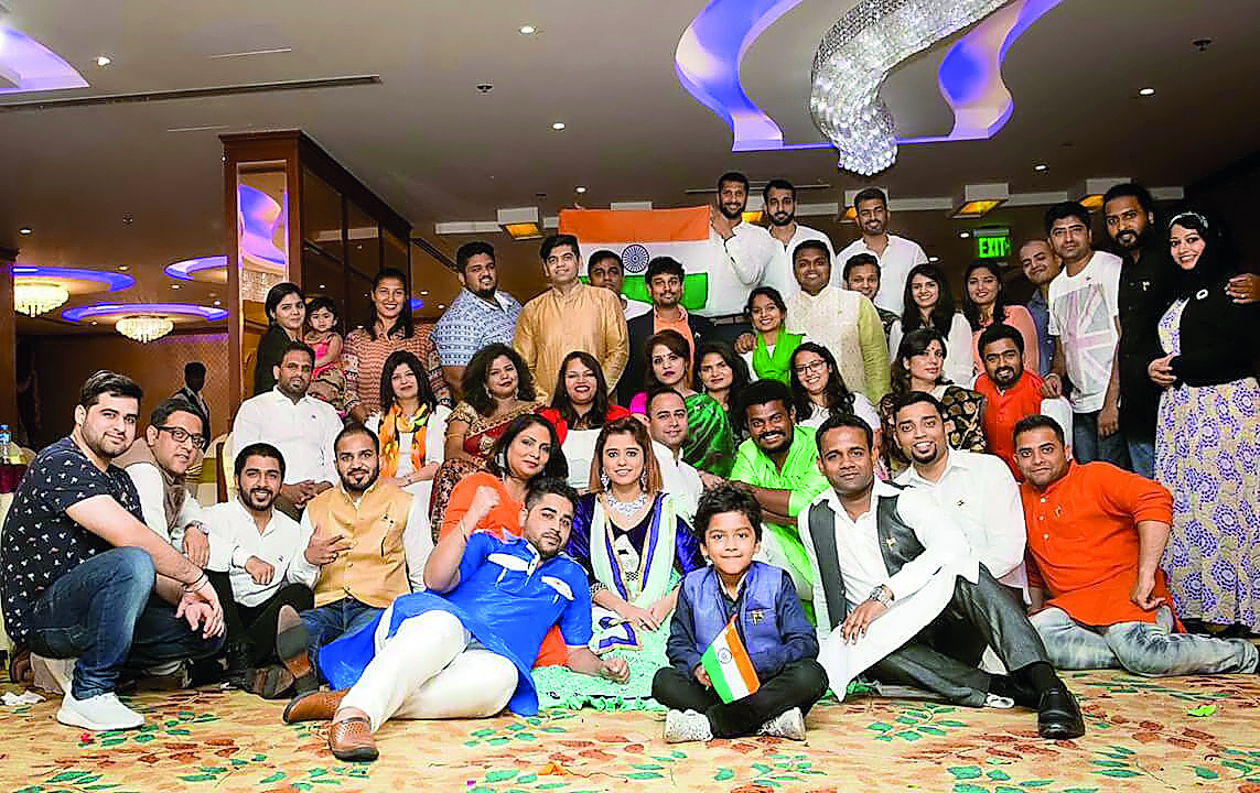 Indian Meetup members with their families during the Independence Day celebrations.