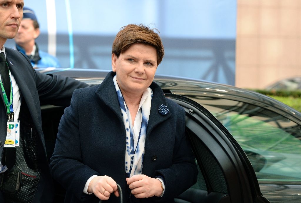 Polish PM Beata Szydlo arriving to attend the second day of an European Union Summit held at the EU Council building in Brussels on March 18, 2016 (AFP /Thierry Charlier) 