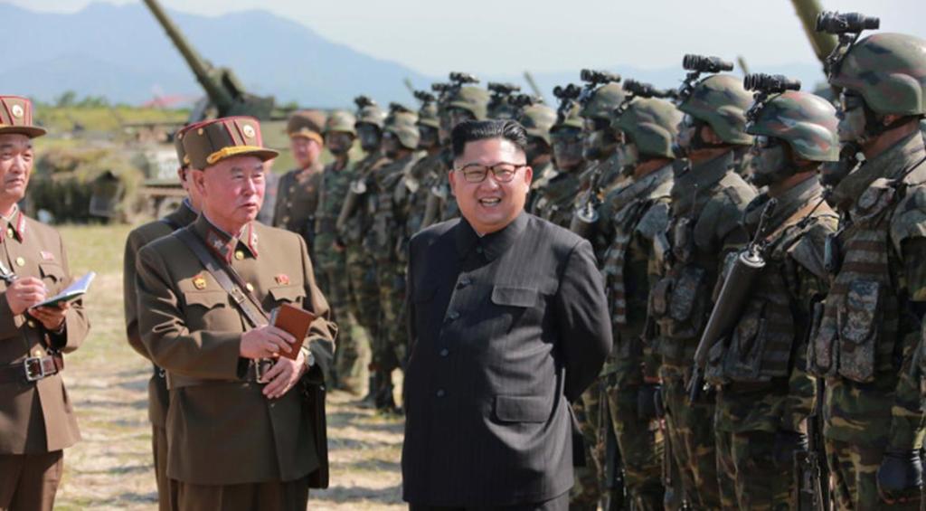 North Korean leader Kim Jong Un guides a target-striking contest of the special operation forces of the Korean People's Army (KPA) to occupy islands in this undated picture provided by KCNA in Pyongyang on August 25, 2017. KCNA via Reuters.
