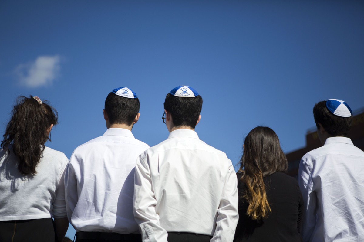 People demonstrate at a 