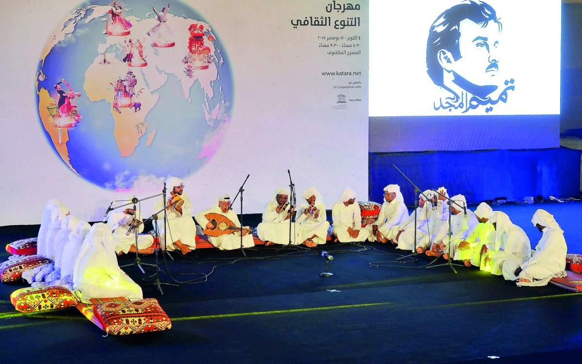 Traditional Qatari troupe performs at the opening ceremony. 