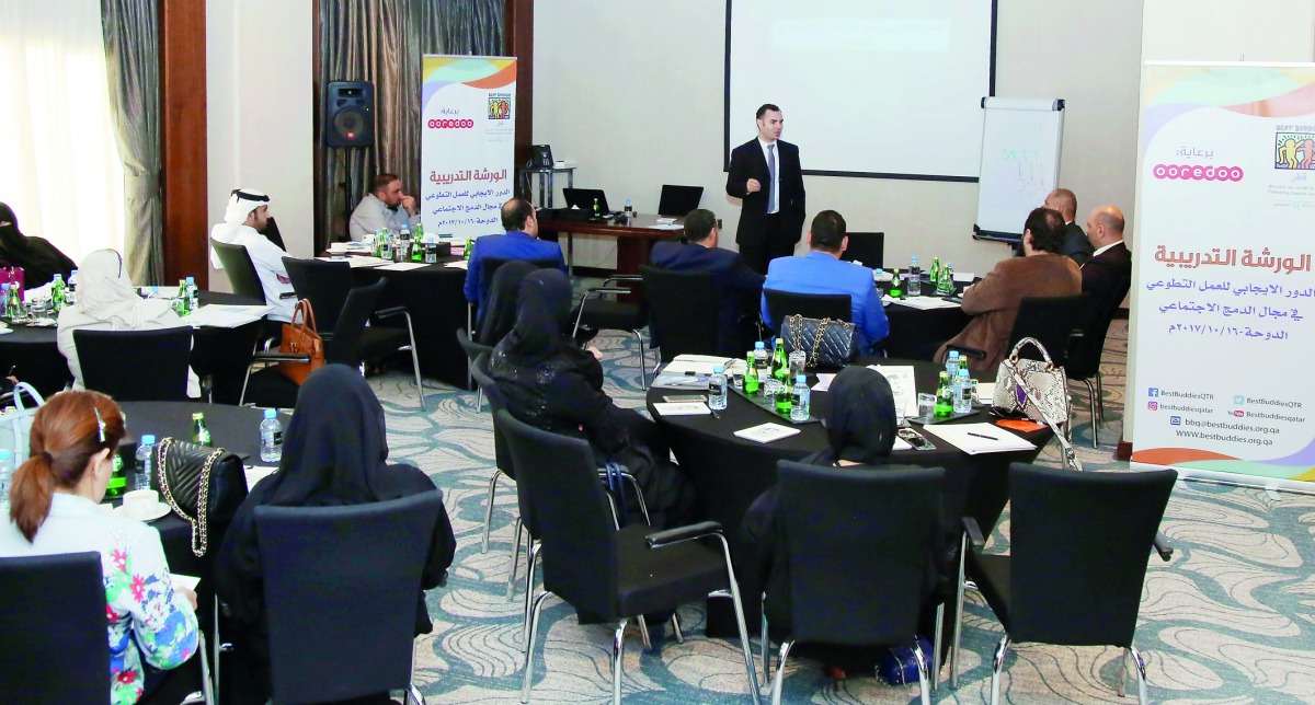Participants during the workshop on the role of teachers’ and students’ volunteering in social integration of people with intellectual and developmental disabilities.
