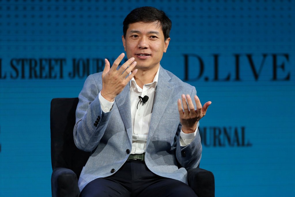 Robin Li, co-founder, chairman and chief executive officer of Baidu, speaks at the Wall Street Journal Digital conference in Laguna Beach, California, U.S. October 17, 2017. REUTERS/Mike Blake
