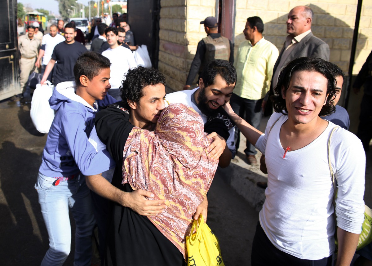 REPRESENTATIVE IMAGE:  An Egyptian woman hugs a youth who was released from Tora prison Cairo on November 18, 2016 (AFP)