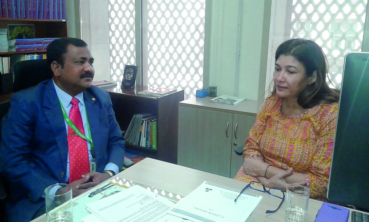 Justin Antony with a Unesco officer.