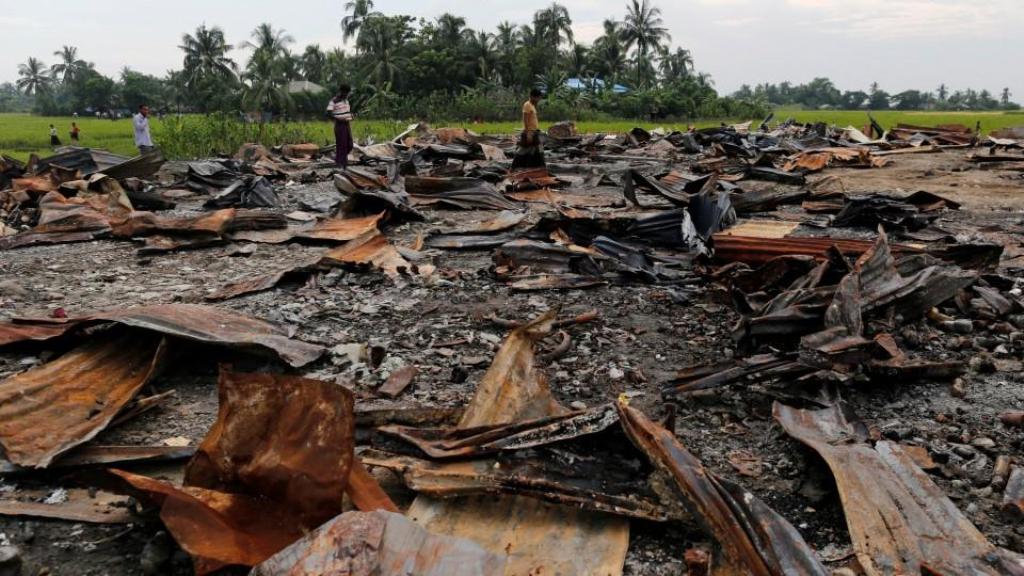 A file photo of a market ruins seen at a Rohingya village outside Maugndaw in Rakhine state, Myanmar October 27, 2016. Reuters/archive 