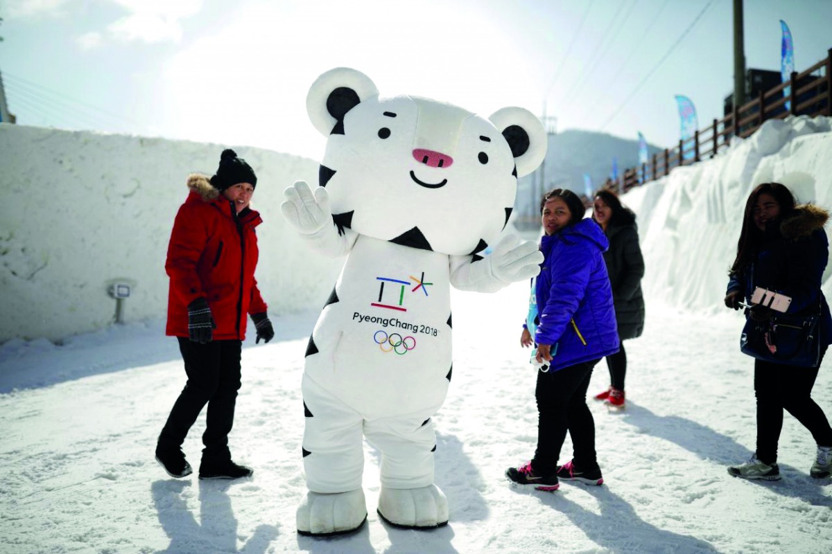 The mascot for the 2018 Pyeongchang Winter Olympics Soohorang is seen during the Pyeongchang Winter Festival, near the venue for the opening and closing ceremony of the Pyeongchang 2018 Winter Olympic Games in Pyeongchang, South Korea in this February, 20