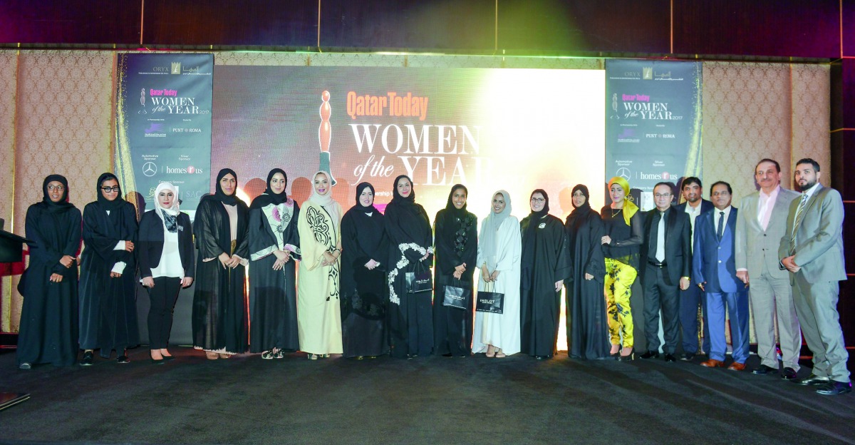 The winners, judges and sponsors pose during the honouring ceremony of the inaugural “Qatar Today Women of the Year” by Oryx Publishing & Advertising in partnership with Qatari Business Women Association on October 30 at The St. Regis Doha. 