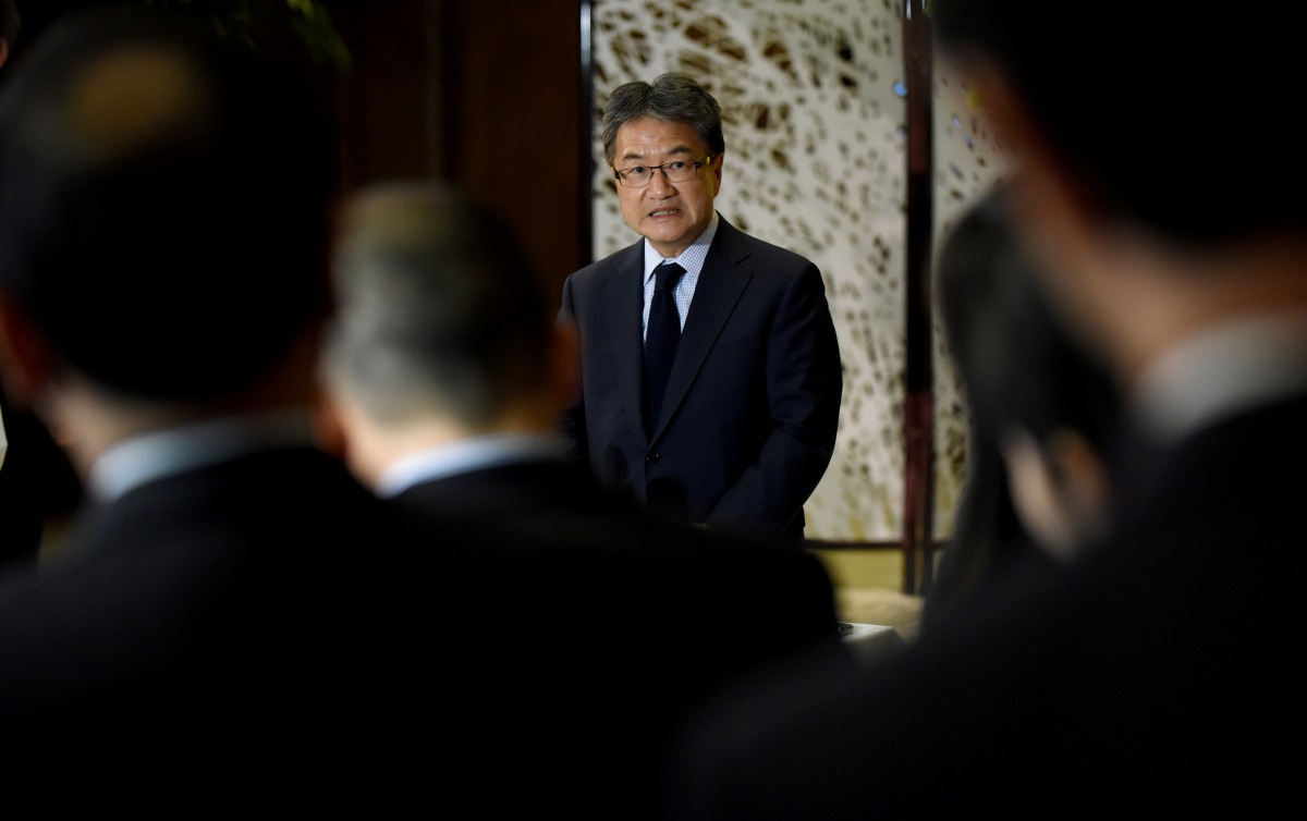 US Special Representative for North Korea Policy Joseph Yun answers questions from reporters following meeting with Japan and South Korea chief nuclear negotiators to talk about North Korean issues at the Iikuraguest house in Tokyo, Japan April 25, 2017. 