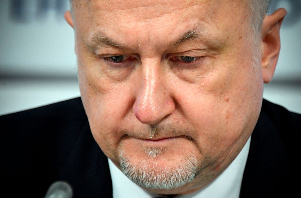 Russia's anti-doping agency (RUSADA) director general Yury Ganus attends a press conference in Moscow on November 16, 2017. AFP / Alexander NEMENOV
