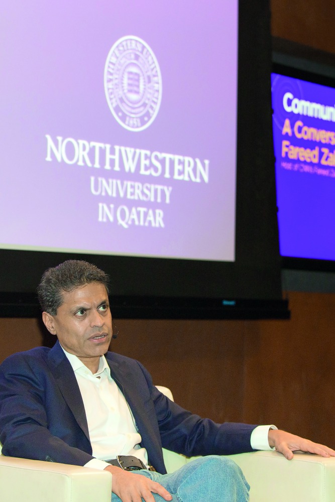 CNN’s Fareed Zakaria during a visit to Northwestern University in Qatar.
