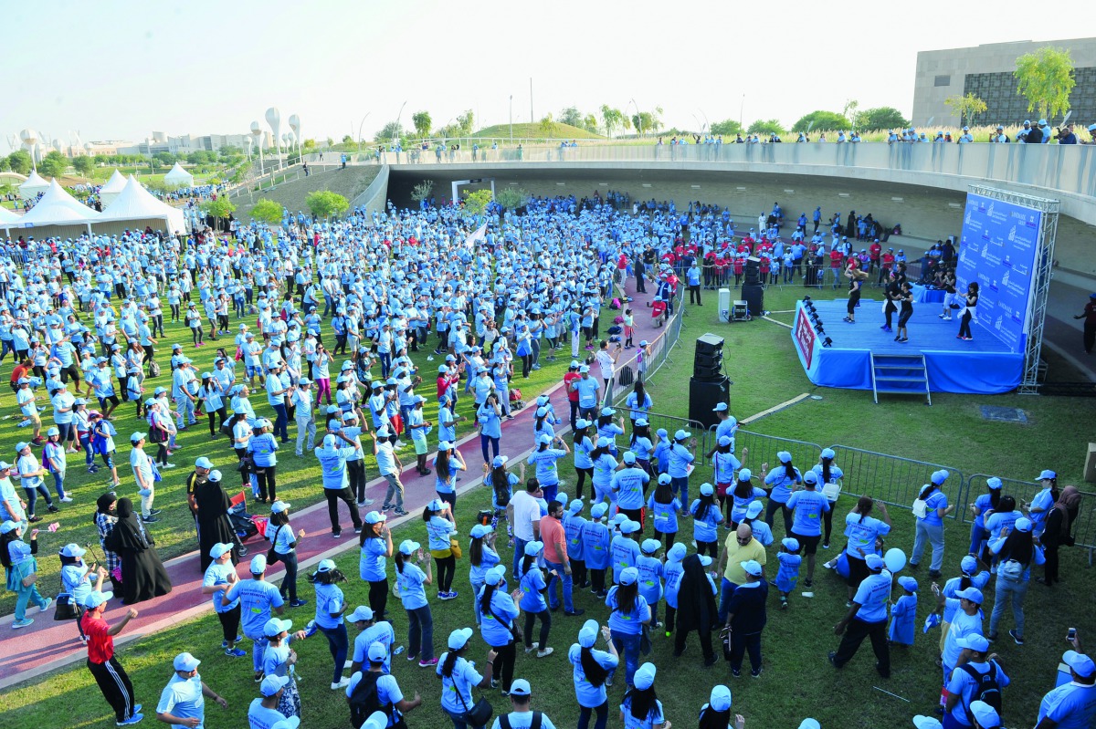 Qatar residents during the launch of ‘Beat Diabetes’ initiative at Oxygen Park.  Pic: Baher Amin / The Peninsula 