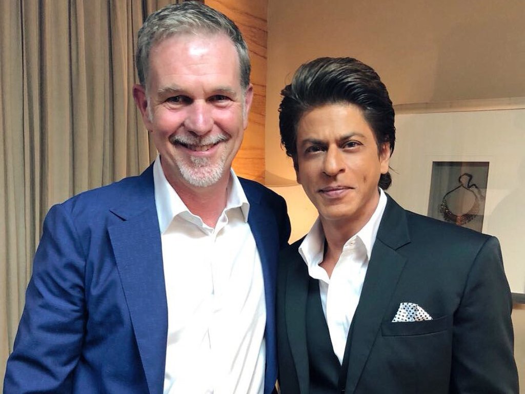 An image of Netflix Founder and CEO Reed Hastings and actor Shah Rukh Khan. Image taken from Twitter.