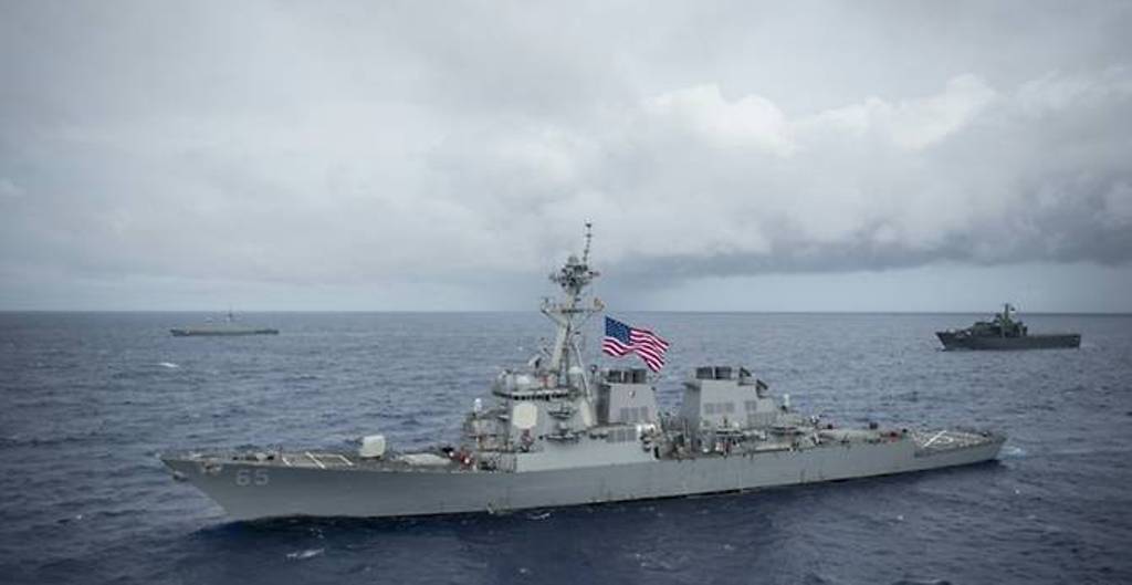 The USS Benfold has been damaged during a scheduled towing exercise in Sagami Bay, Japan, when the Japanese tug lost propulsion and drifted into the destroyer AFP/Benjamin A. Lewis.