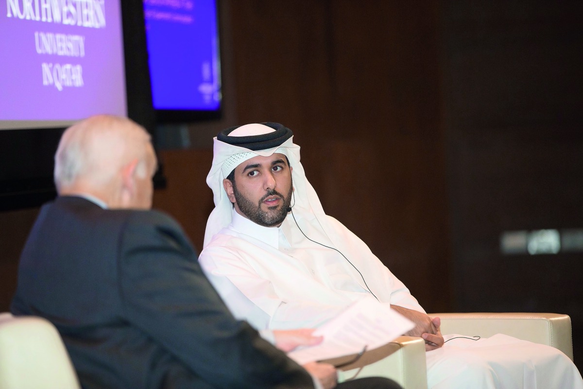 The Director of Qatar’s Government Communication Office (GCO), H E Sheikh Saif bin Ahmed Al Thani, at the Northwestern University in Qatar event.