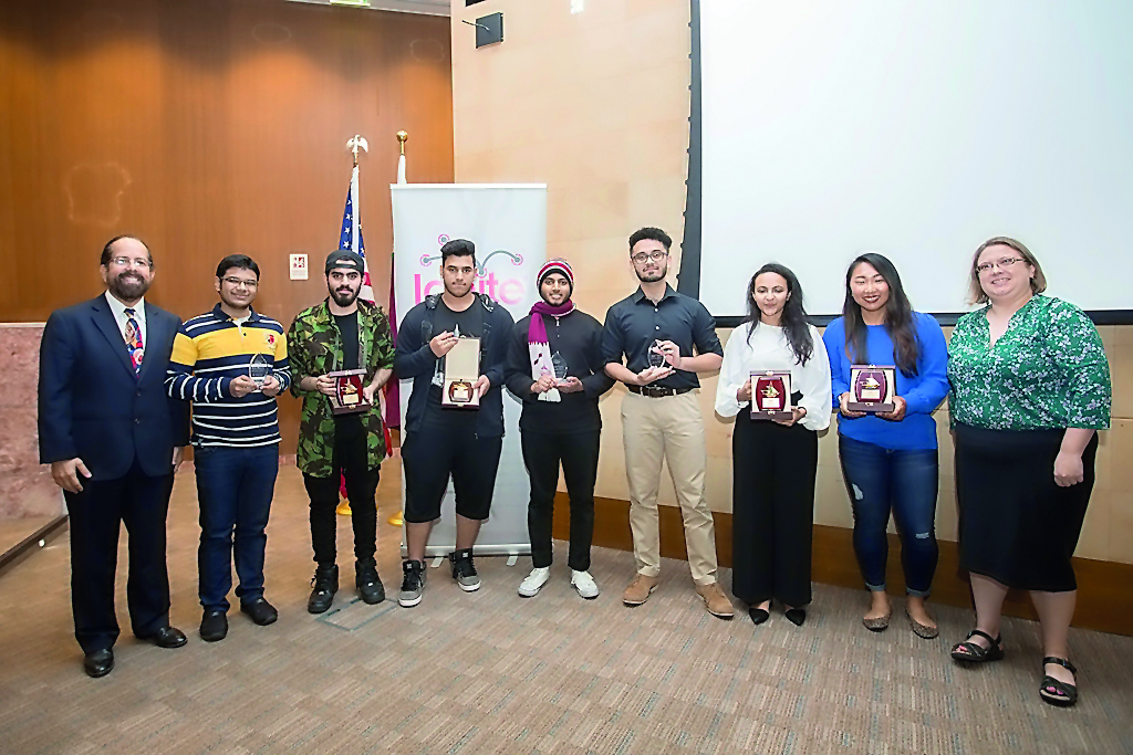 The competition winners with officials.