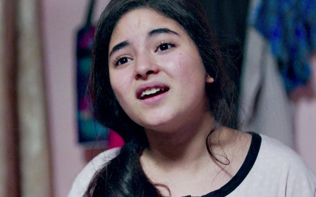 A still of actress Zaira Wasim from the movie Secret Superstar.