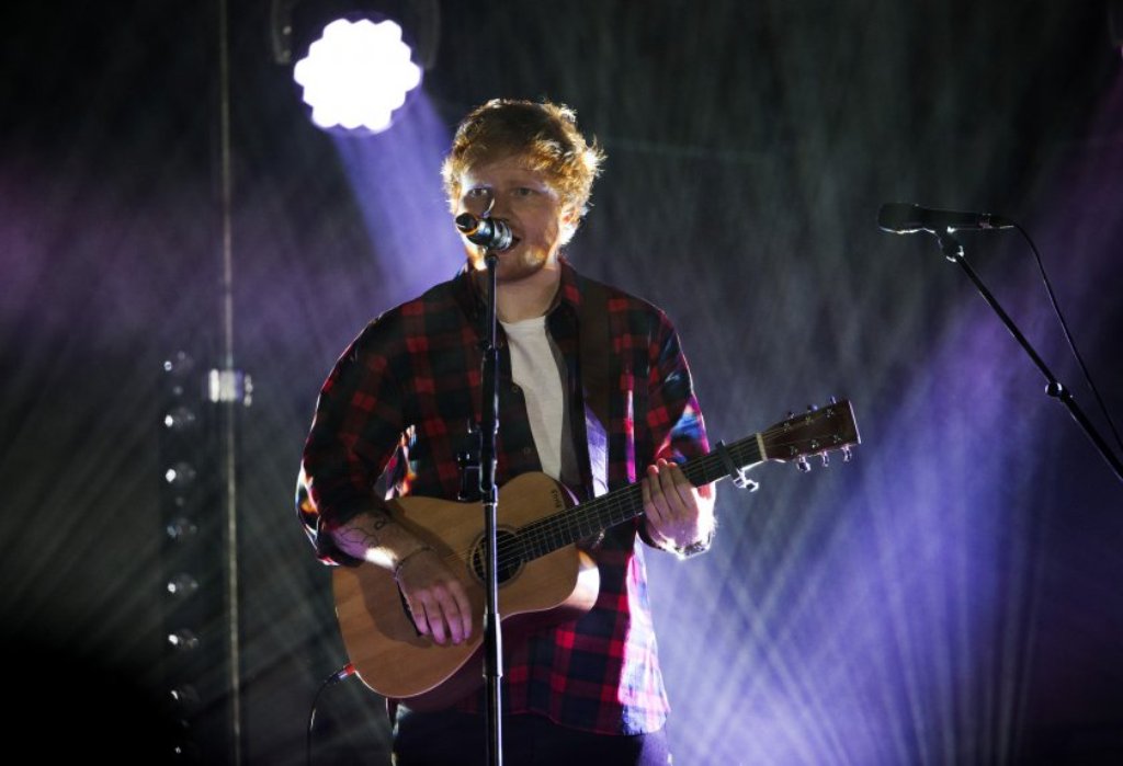 An image of singer/songwriter Ed Sheeran performing in a concert in Singapore. Reuters.