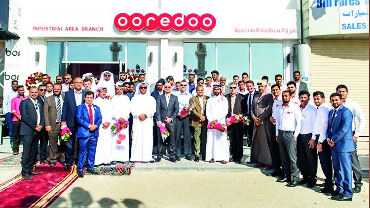 Officials and other well-wishers at the opening of the new Ooredoo Shop in Industrial Area. 