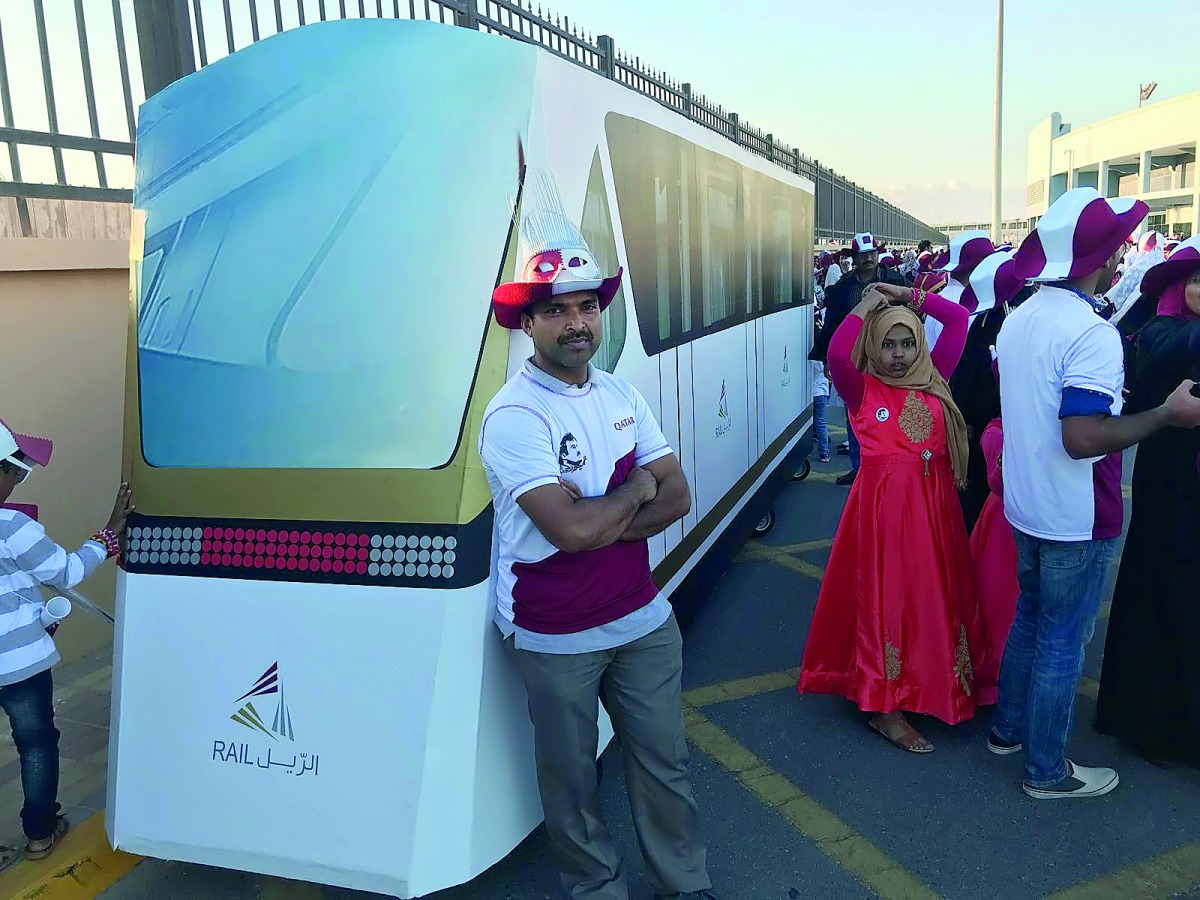  M S Sharafuddeen with his Qatar Metro train model.