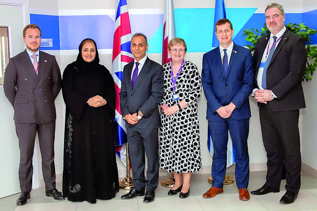 H E Dr Sheikha Aisha bint Faleh Al Thani, Founder and Chairperson of the Al Faleh Group, Ajay Sharma, British Ambassador, Brian Buckley, Principal of AFG College, Prof. Richard Wells, Dean of Transnational Education at the University of Aberdeen and Dr. K
