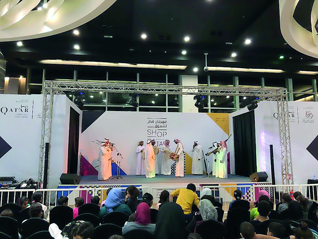 Qatari artistes performing at the folklore show.