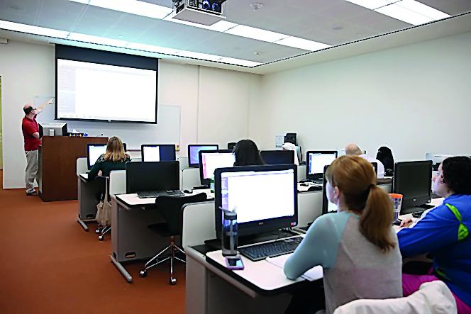 Students during the community classes of Georgetown University in Qatar. 