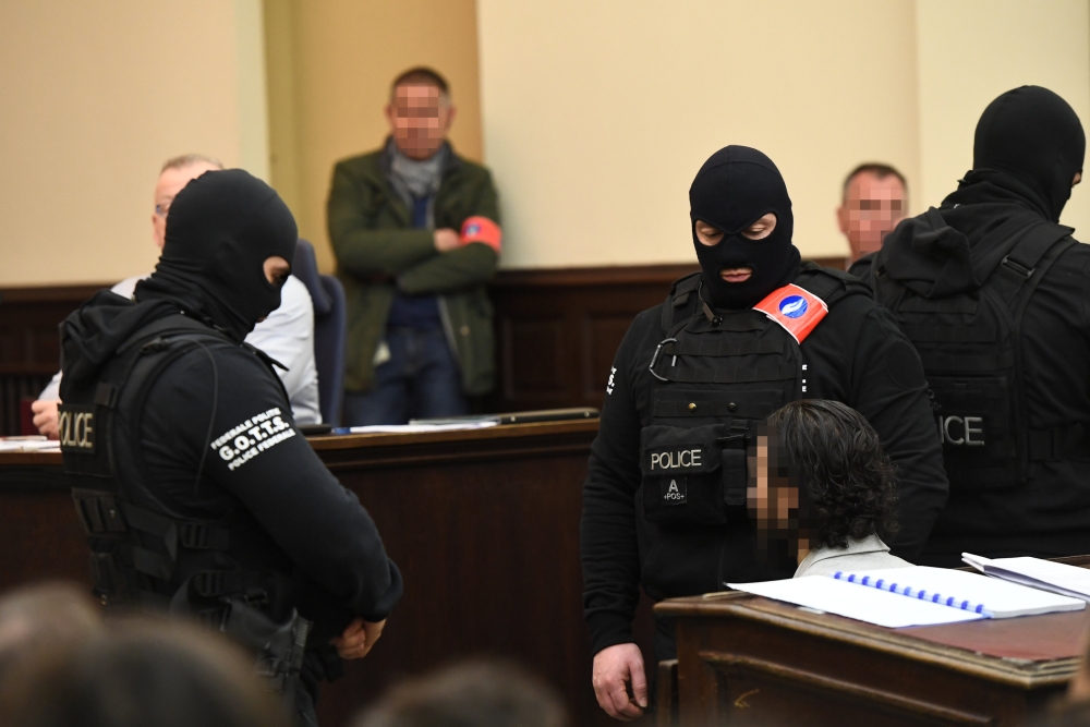 Salah Abdeslam, one of the suspects in the 2015 Islamic State attacks in Paris, appears in court during his trial in Brussels, Belgium February 5, 2018. REUTERS/Emmanuel Dunand/Pool 
