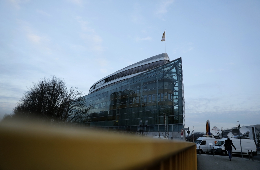 Outside view during coalition talks at the Christian Democratic Union (CDU) headquarters in Berlin, Germany, February 7, 2018. REUTERS/Axel Schmidt	

