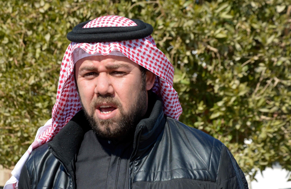 File photo of Omar Shihan al-Alwani, who fought against the Islamic State (IS) group, speaks to AFP journalists in the city of Ramadi, the capital of Iraq's Anbar Governorate on January 26, 2018. / AFP / MOADH AL-DULAIMI