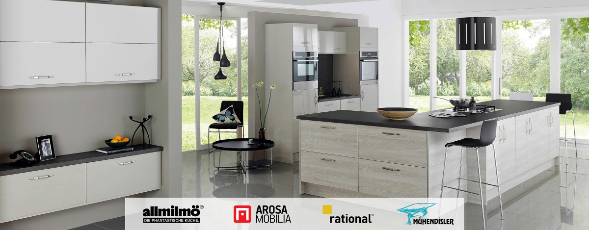 A model kitchen displayed at the Jumbo Electronics showroom.