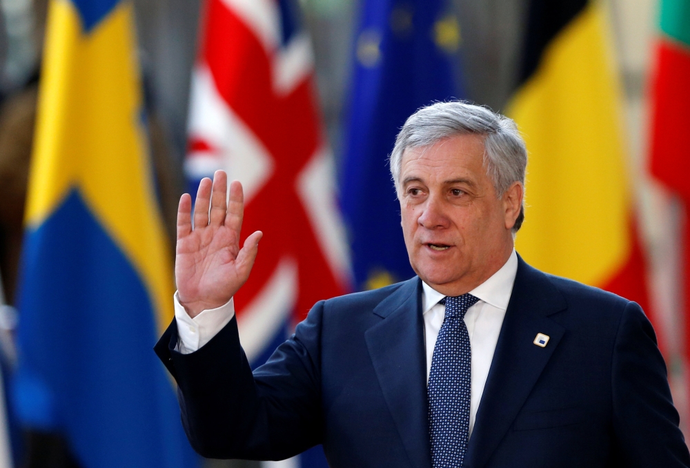 European Parliament President Antonio Tajani arrives at a European Union leaders informal summit in Brussels, Belgium, February 23, 2018. REUTERS/Francois Lenoir