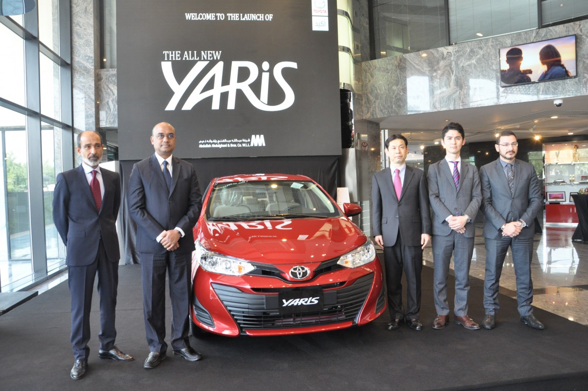 Officials during the launch of  new Yaris at Toyota main showroom in Doha, yesterday.