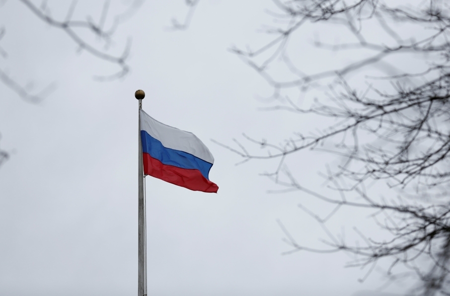 A Russian flag flies atop the Consulate General of the Russian Federation in Seattle, Washington, U.S., March 26, 2018. REUTERS/Lindsey Wasson