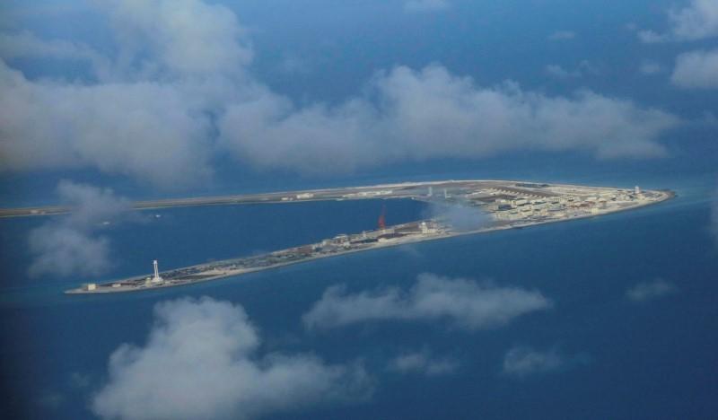 An aerial view of China occupied Subi Reef at the Spratly Islands in disputed South China Sea April 21, 2017. REUTERS/Francis Malasig/Pool
