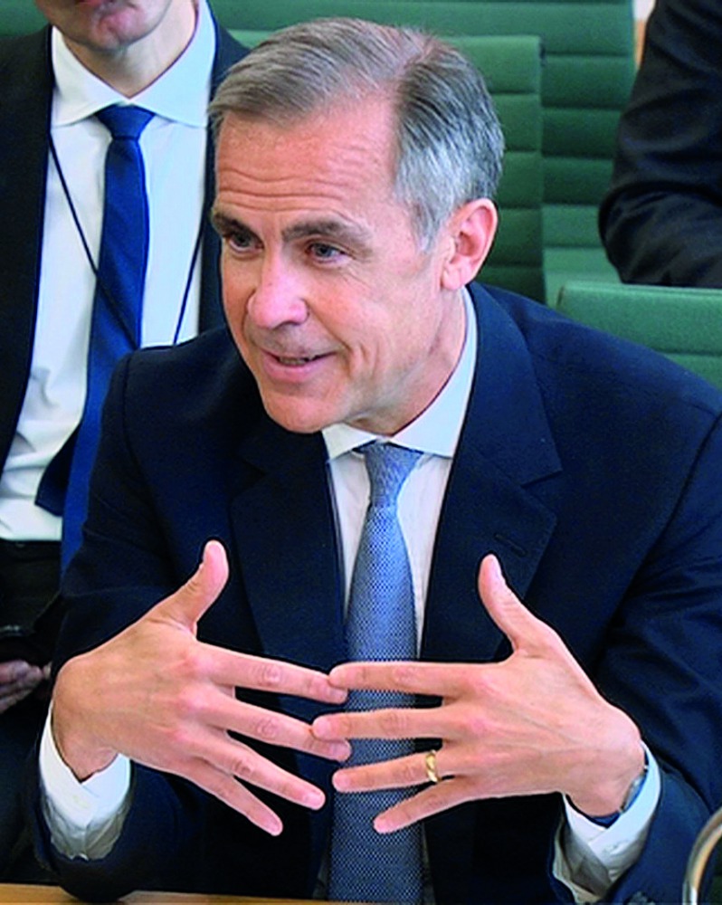 Mark Carney, Governor of the Bank of England, speaks at Parliament's Treasury Committe in London, Britain, May 22, 2018. Parliament TV handout via Reuters