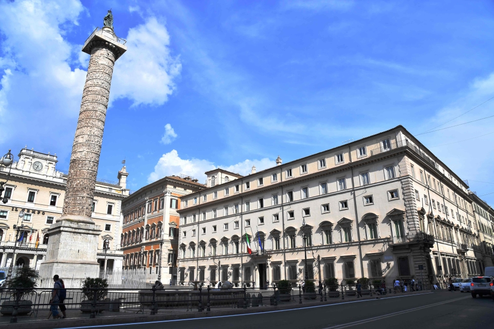 A general view shows the Palazzo Chigi, official residence of the Italian government, in central Rome on May 30, 2018. AFP / Andreas Solaro