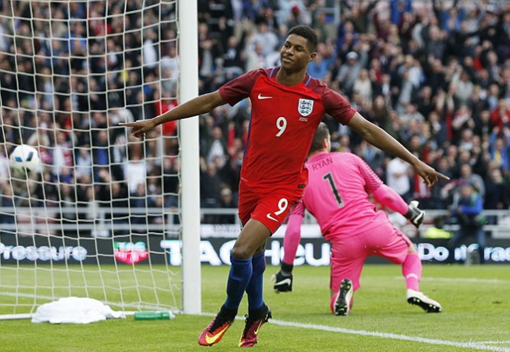 Marcus Rashford scored on his England bow as his remarkable rise from obscurity to Euro 2016 continued. Reuters


