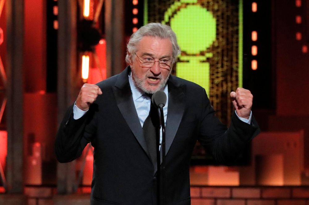 Actor Robert De Niro speaks before introducing Bruce Springsteen's performance at  72nd Annual Tony Awards Show,  New York, June 10,  2018. Reuters/Lucas Jackson