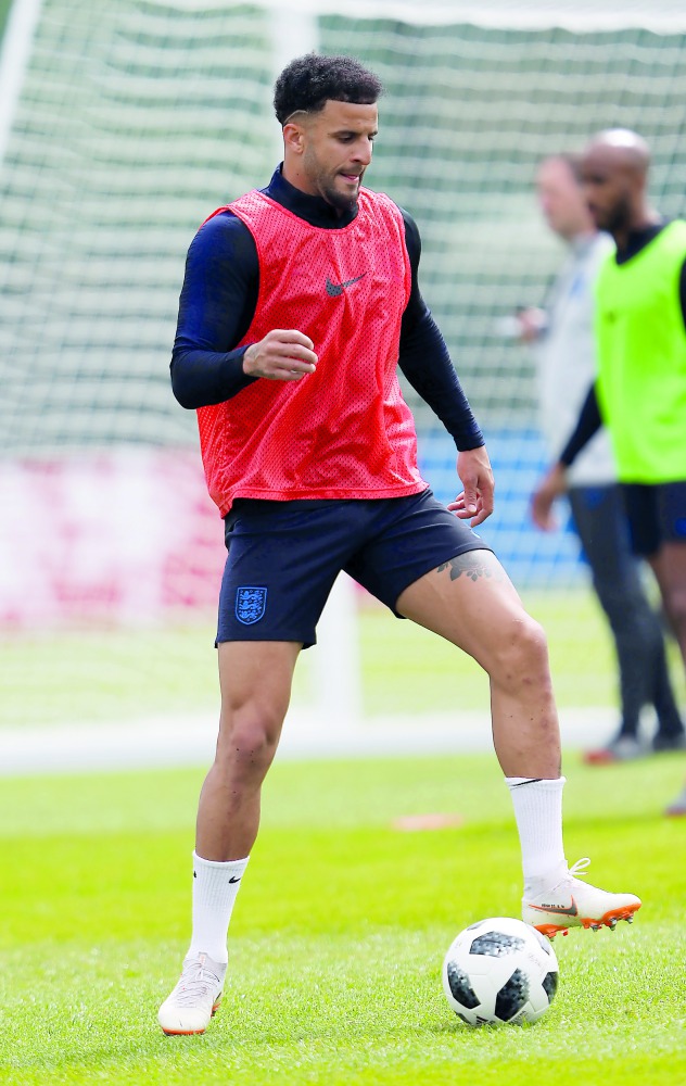 England's Kyle Walker during training. Reuters/Lee Smith