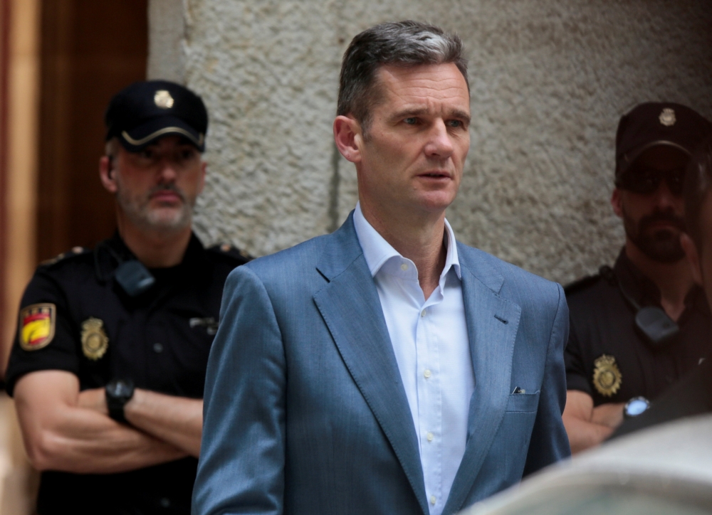 File photo of Inaki Urdangarin, Spain's King Felipe's brother-in-law, leaves court after picking up his prison sentence notification in Palma de Mallorca, Spain, June 13, 2018. REUTERS/Enrique Calvo/File Photo