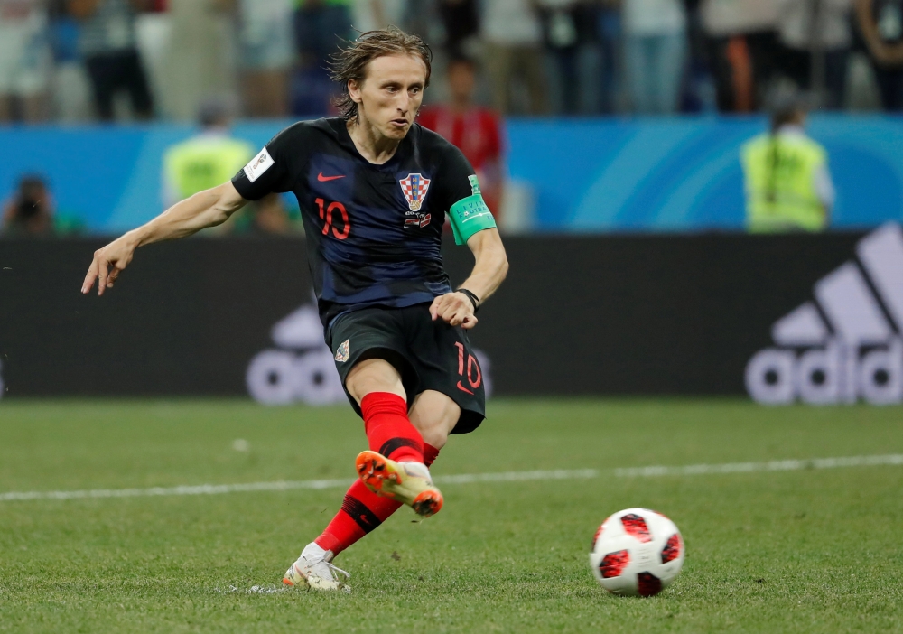 Croatia's Luka Modric scores a penalty during the shootout. Reuters/Carlos Barria