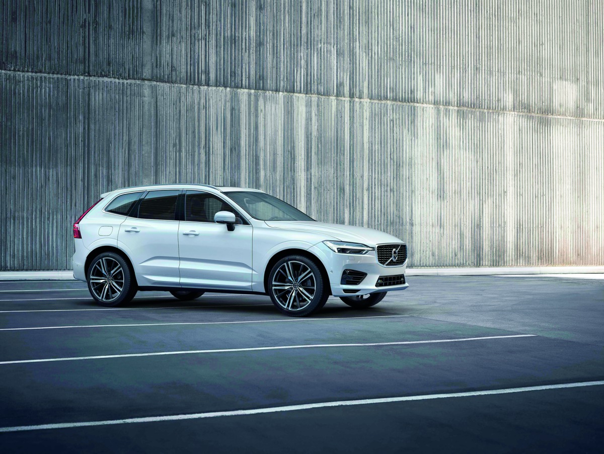 The new Volvo XC60 midsize SUV on display at a showroom of Doha Marketing Services Company WLL. 